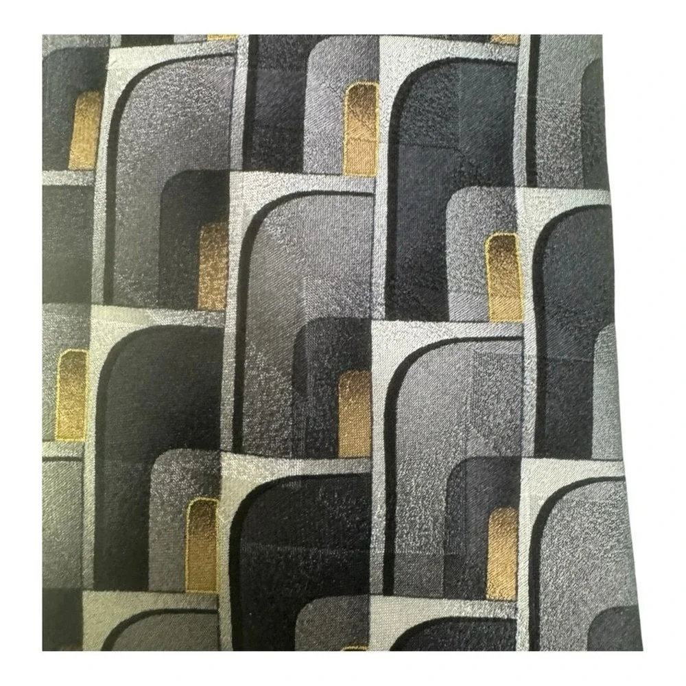 Arrow Mens‎ Silk Necktie Grey Black Gold Geometric Abstract Pattern Classic Tie